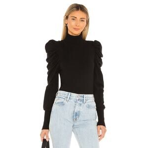 L'Academie Larra Turtleneck Sweater Puff Sleeve Quiet Luxury Casual Winter XS